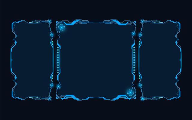 Futuristic HUD abstracts. Future blue monochome theme concept background.