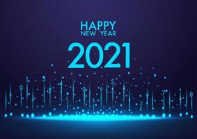 happy new year 2021 background blue color vector