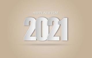 feliz año nuevo 2021 estilo de arte en papel, número 2021