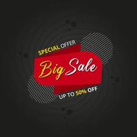 Big Sale Banner. Discount Banner With Big Sale Sign. vector