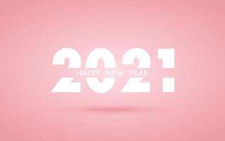feliz año nuevo 2021 fondo rosa vector