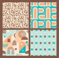 Abstract geometric collection of seamless patterns. Contemporary style. vector