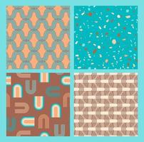 Abstract geometric collection of seamless patterns. Contemporary style. Modern design. vector