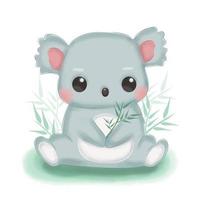 Adorable baby koala illustration for nursery decoration vector