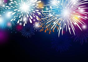 Colorful abstract fireworks background vector