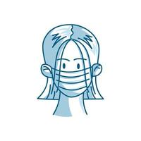 Woman in protective medical face mask Illustration Vector