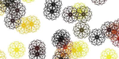 Light Red, Yellow vector natural artwork with flowers.