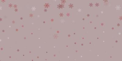 Light red vector doodle background with flowers.