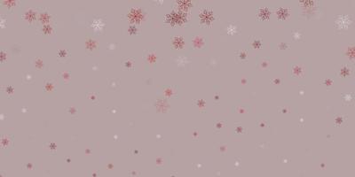 Light red vector doodle background with flowers.