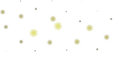 Light Green, Yellow vector doodle texture with flowers.