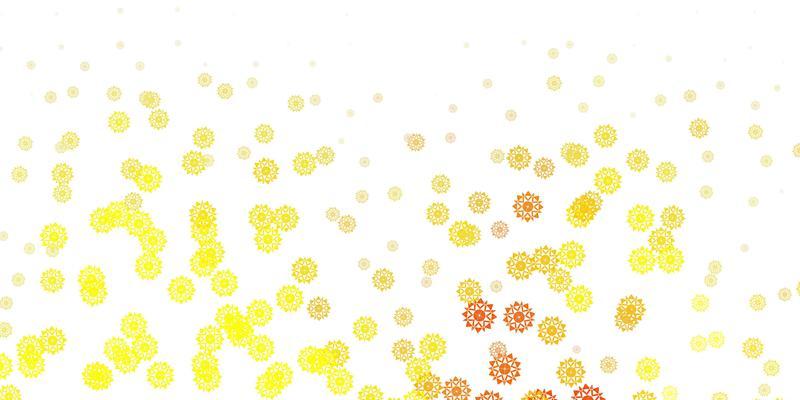 Light orange vector background with christmas snowflakes.