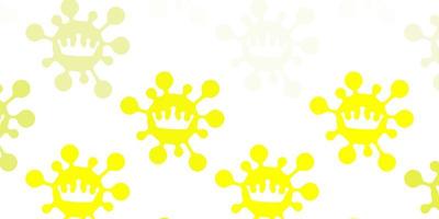 Light green, yellow vector template with flu signs.