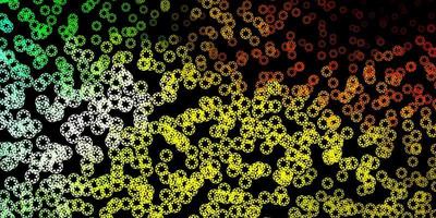 Dark green, yellow vector pattern with spheres.