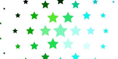 Light Blue, Green vector template with neon stars