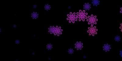 Dark Purple vector backdrop with chaotic shapes.