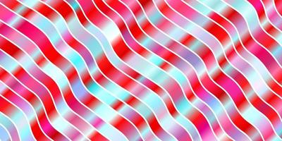 Light Blue, Red vector pattern with curved lines.