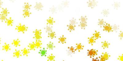 Light green, yellow vector backdrop with virus symbols