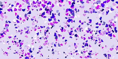 Light purple, pink vector texture with memphis shapes.