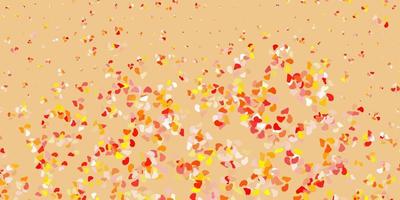 Light red, yellow vector backdrop with chaotic shapes.