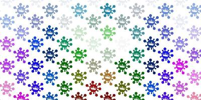 Light multicolor vector backdrop with virus symbols