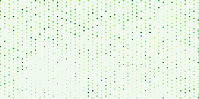 Light green, yellow vector background with bubbles.