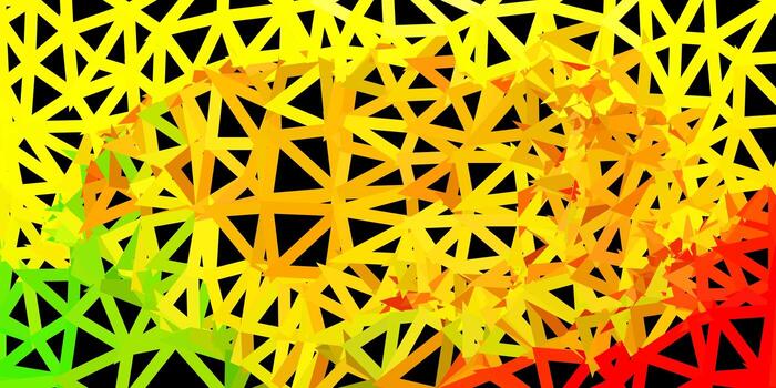 Light red, yellow vector abstract triangle background.