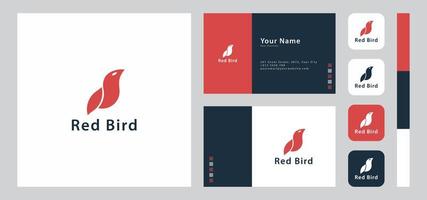 plantilla de tarjeta de visita de pájaro minimalista vector