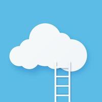 Digital cloud computing technology with staircase vector