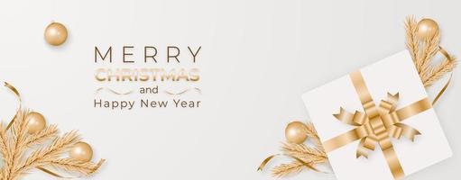 Merry Christmas and happy new year banner background vector