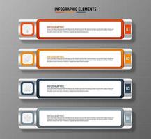 Plantilla de elementos de infografía colorida, concepto de negocio con 4 opciones vector