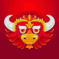 chinese new year 2021. year of the ox. vector