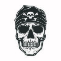 calavera pirata con pañuelo en la cabeza vector