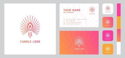 Candle Logo with Business Card Template vector