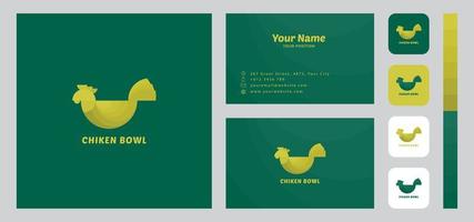 Chicken Bowl Business Card Template vector