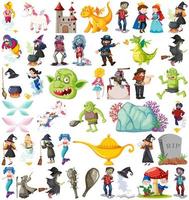 conjunto de personaje de dibujos animados de cuento de hadas vector