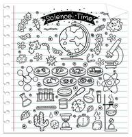 Science element in doodle or sketch style isolated on notebook vector