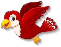 Cute red bird cartoon character vector