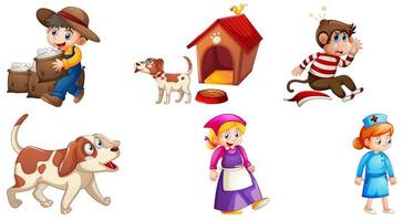 Set of different nursery rhyme character isolated on white background vector