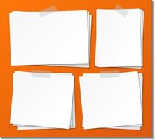 Set of empty sticky note paper template vector