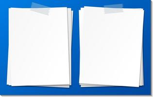 Empty paper note template stick with tape vector