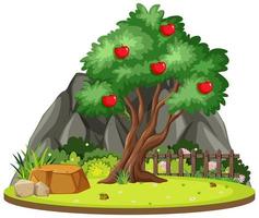 Isolated apple tree in nature vector