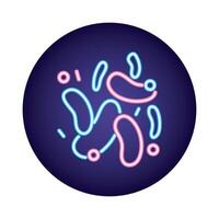 icono de estilo de neón de cultura de bacterias vector