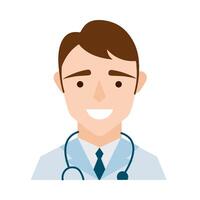 doctor with stethoscope character flat style vector