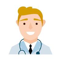 doctor with stethoscope character flat style vector