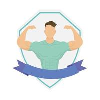 young strong man athlete in frame vector