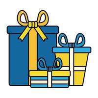 cajas de regalo iconos aislados vector