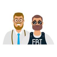 elegant young men with beard avatars characters vector