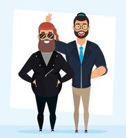 group of big men characters vector