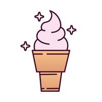 delicious ice cream detailed style icon vector