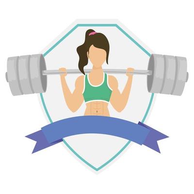 young woman athlete weight lifting character